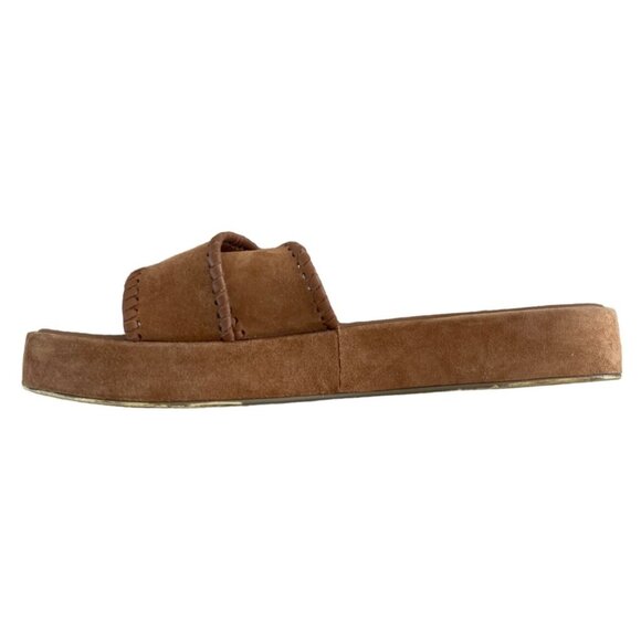 Boden Suede Platform Flatform Sandals Criss Cross Whipstitch Brown EU 41 US 9.5 - Picture 8 of 11